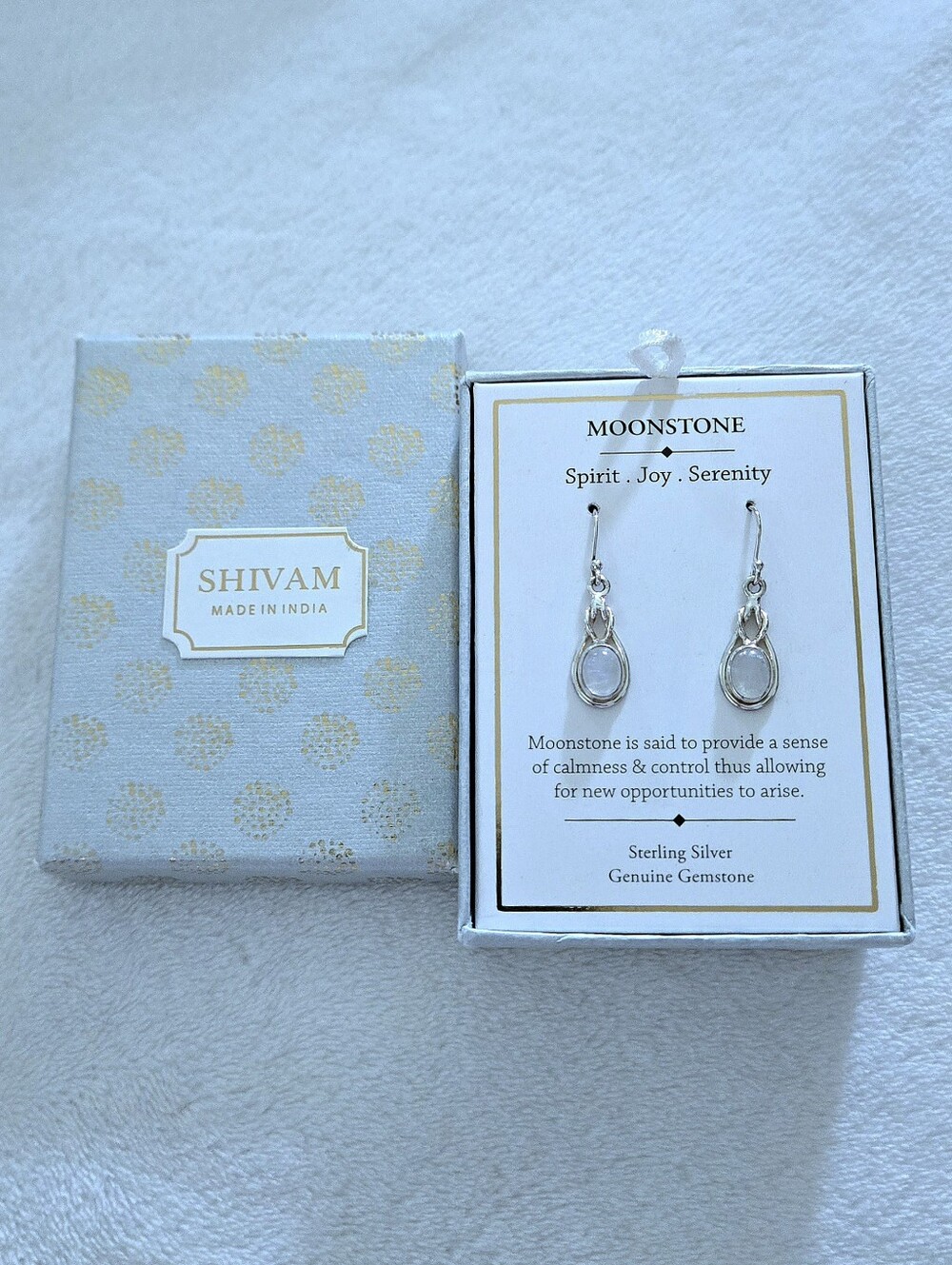 Shivam Silver Moonstone🌙 Earrings - Picture 9 of 16